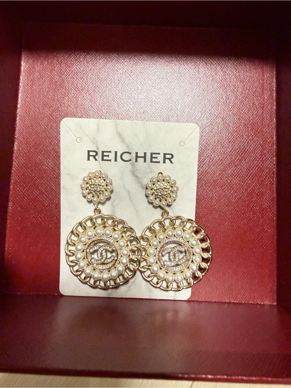 Gold-Tone Pearl Drop Earrings